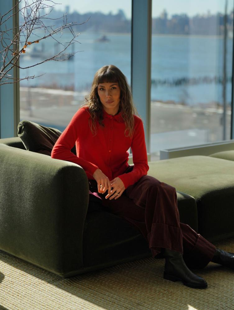 CASHMERE COLLARED CARDIGAN 21467