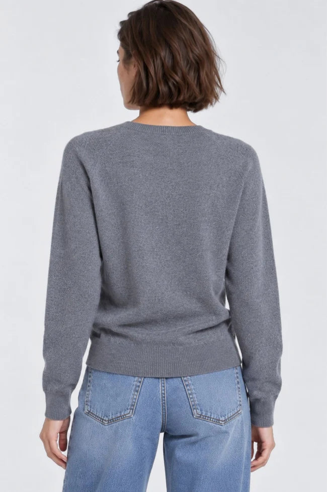 CASHMERE LONG SLEEVE SHRUNKEN V NECK 7566