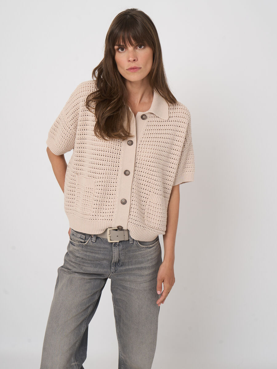 OPENWORK POLO CARDIGAN 401147