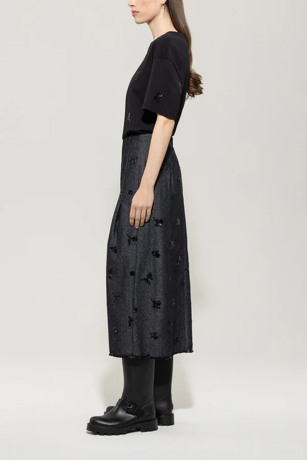 SEQUIN DENIM SKIRT 528293