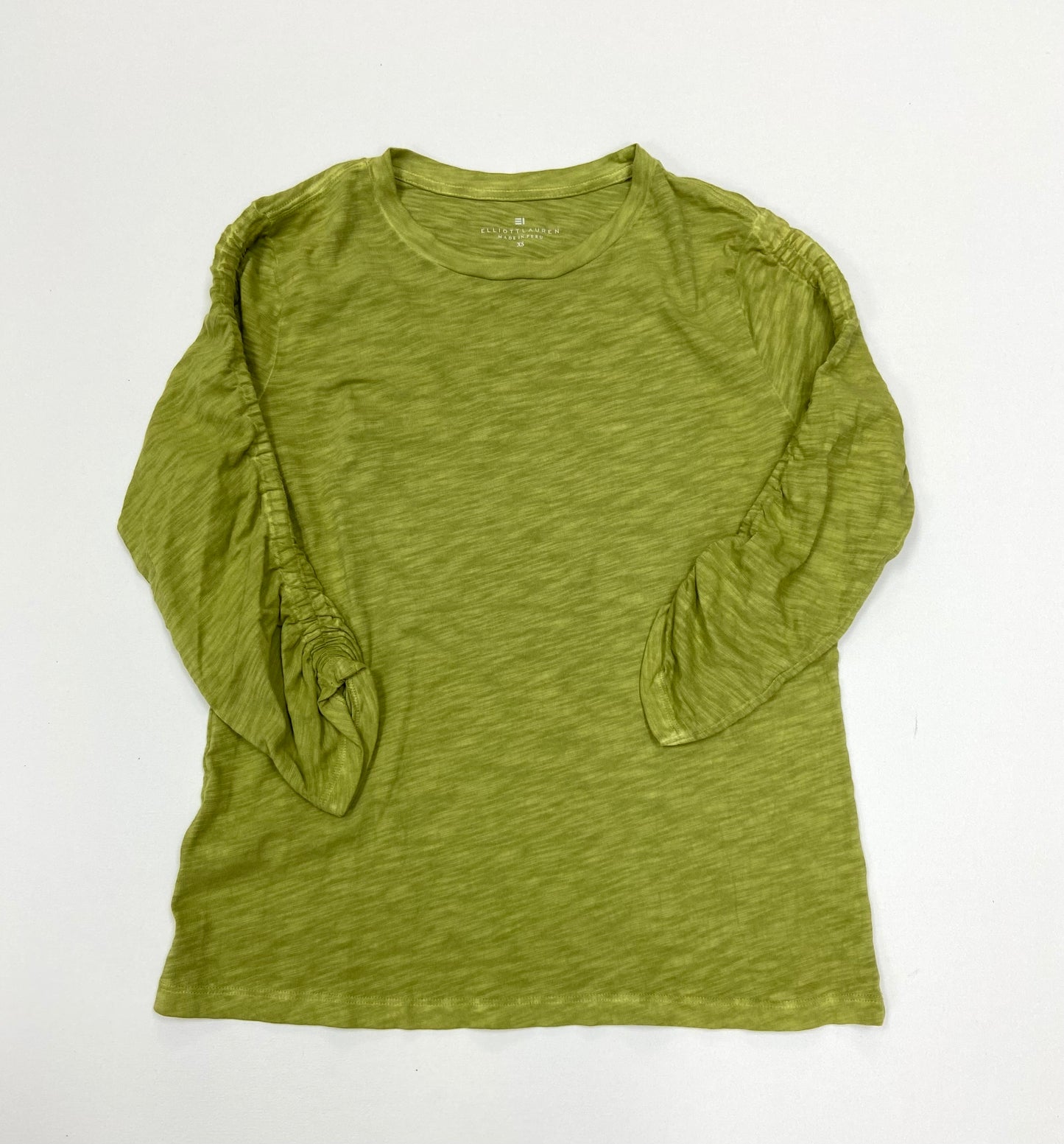 CREW NECK ROUCHED 3/4 SLEEVE 65713