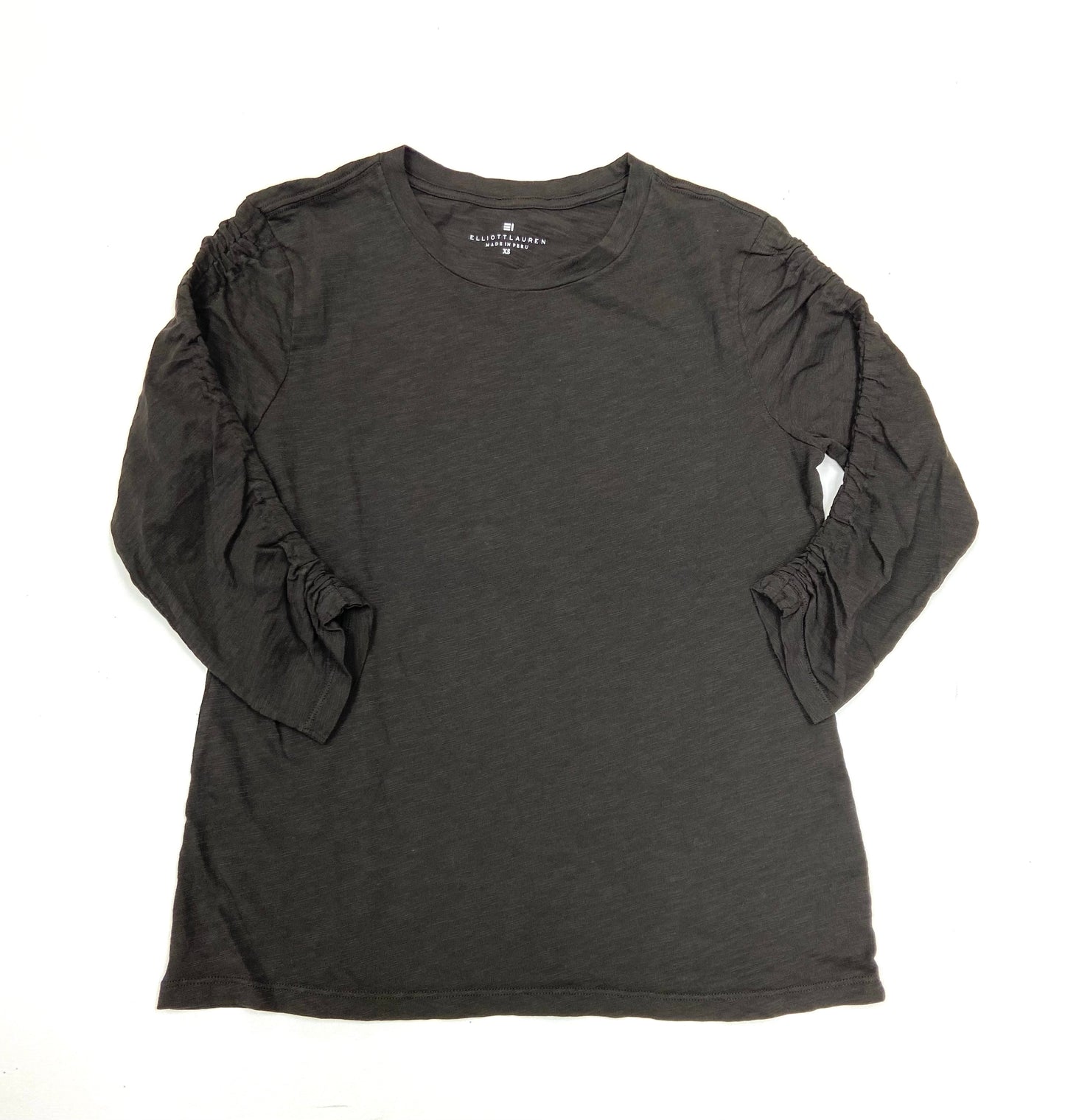 CREW NECK ROUCHED 3/4 SLEEVE 65713