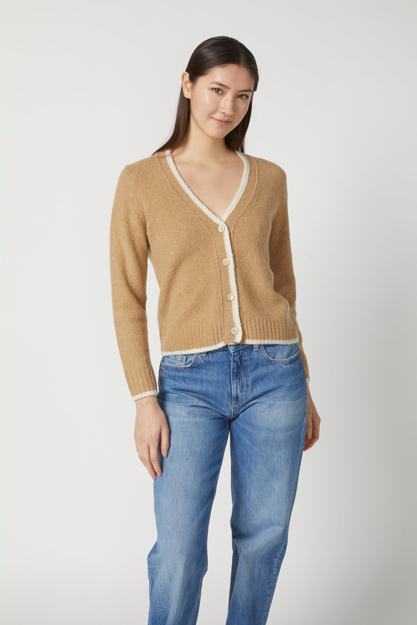 TIPPED CARDIGAN KN7036