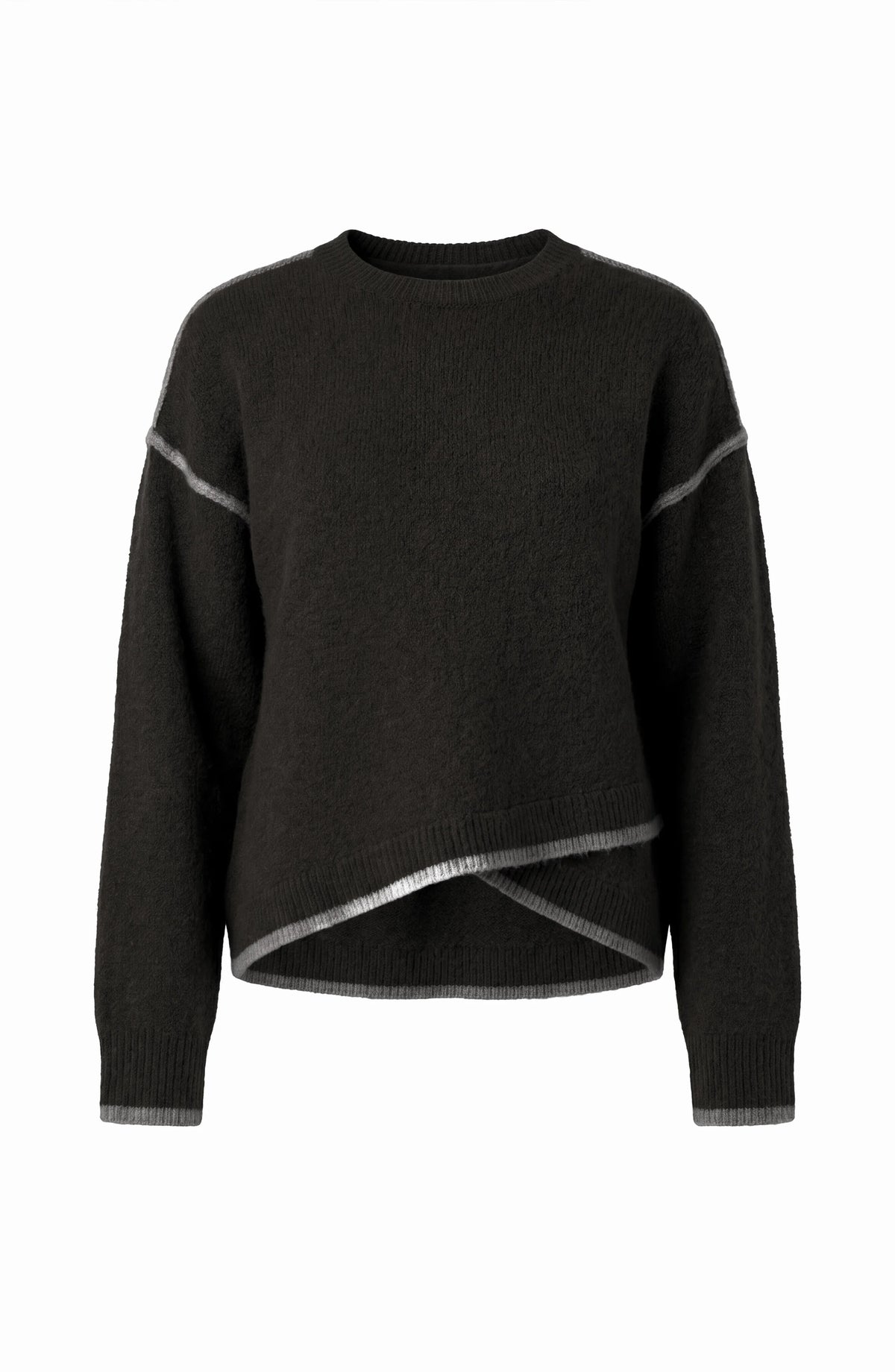 CREWNECK W/ CREAM TULIP HEM LM8M13SE12