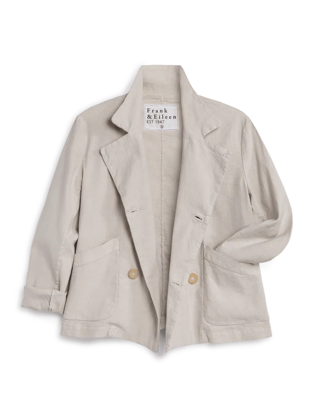 CROPPED ENGLISH PEACOAT LINEN