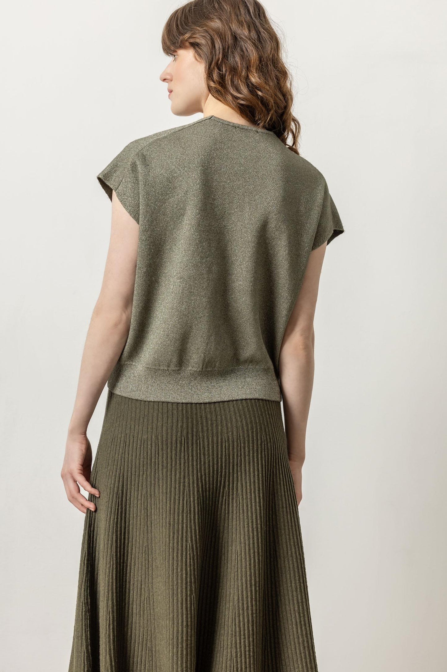 METALLIC VNECK SWEATER PA2755