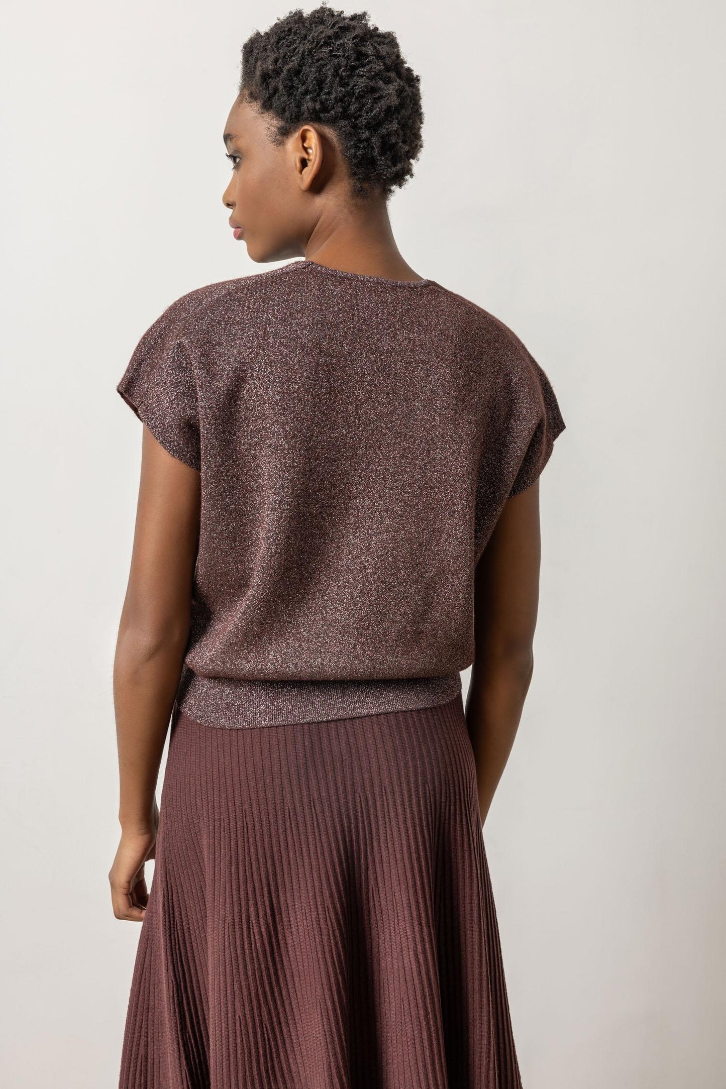 METALLIC VNECK SWEATER PA2755
