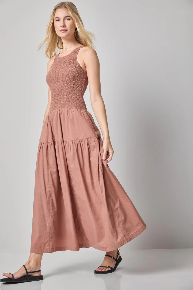 SMOCKED BODICE MAXI DRESS PA3438