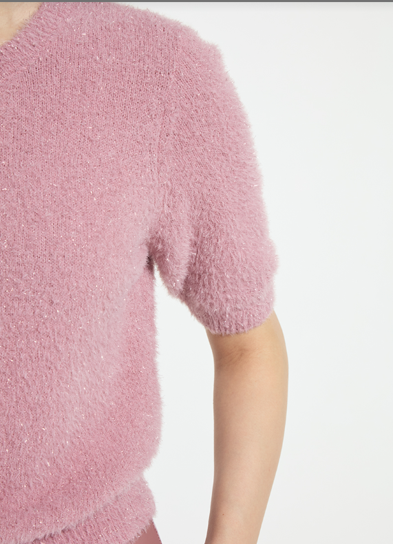 OPALITE SHORT SLEEVE LUREX CARDIGAN 24-3959
