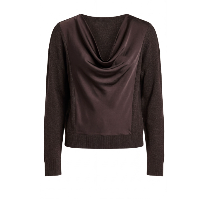 LONG SLEEVE DRAPE NECK SWEATER LM8M14WF20