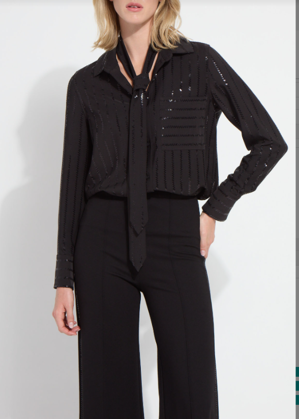 TATIANA STRIPED SEQUIN SHIRT-23-4028