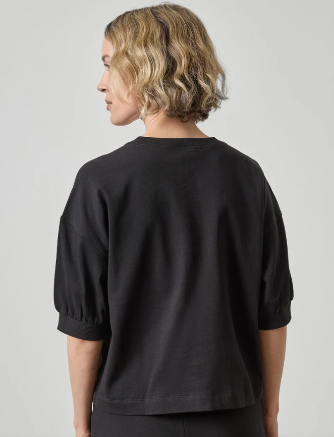 HALF SLEEVE RIBBED TRIM SWEATER PA3585