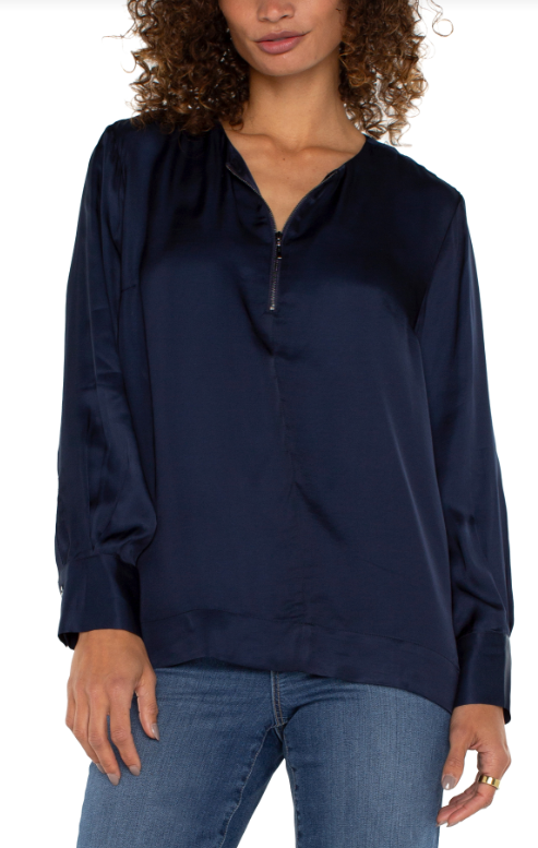 ZIP FRONT WOVEN BLOUSE LM8E35VS1