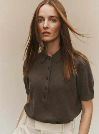 CASHMERE BUTTON POLO 21148