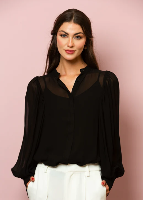 CHIFFON BLOUSE WITH TIE SS25B24