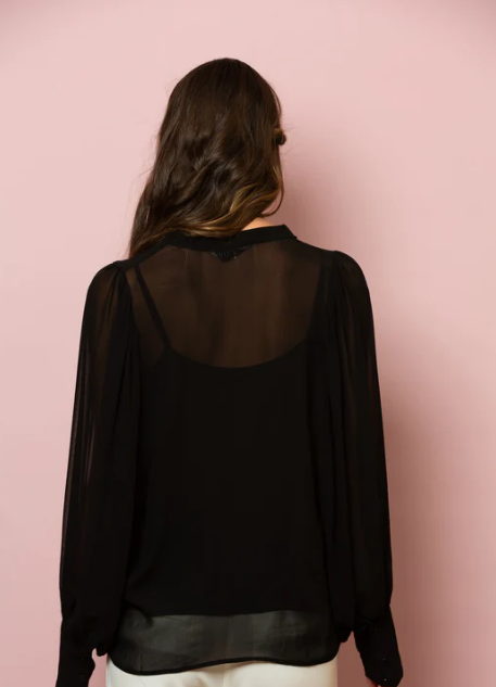 CHIFFON BLOUSE WITH TIE SS25B24