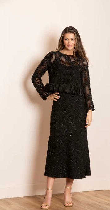 MICHELLE LUREX TRUMPET SKIRT SK360