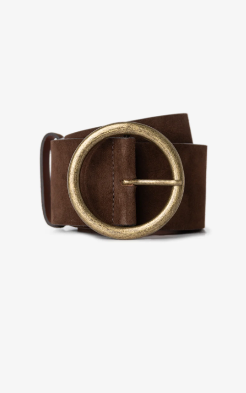 SUEDE BELT WITH BRASS BUCKLE SU9113