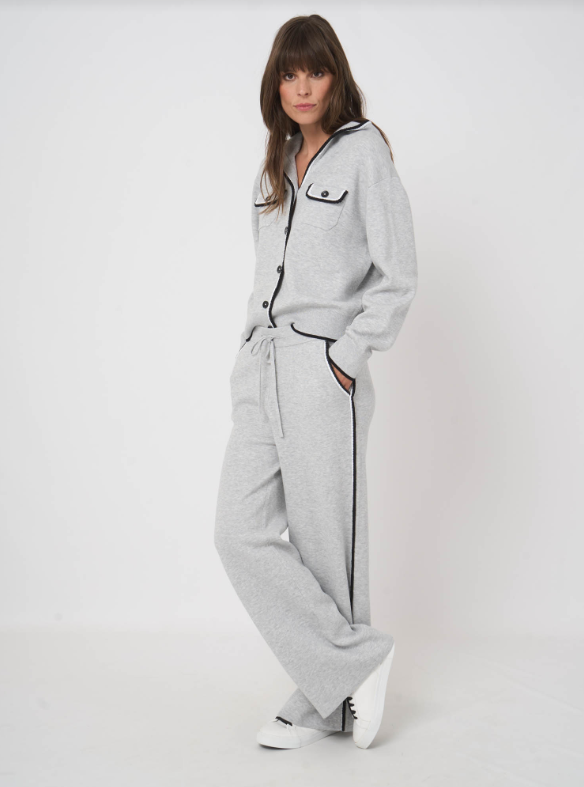 SIDE PIPING KNIT PANTS 401134