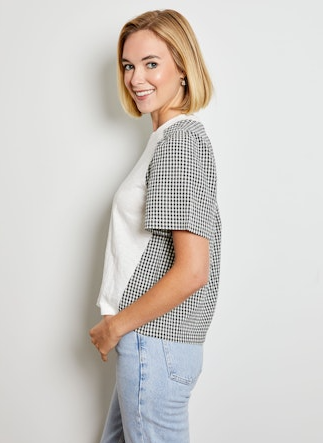 GINGHAM COMBO TEE OPS0712027