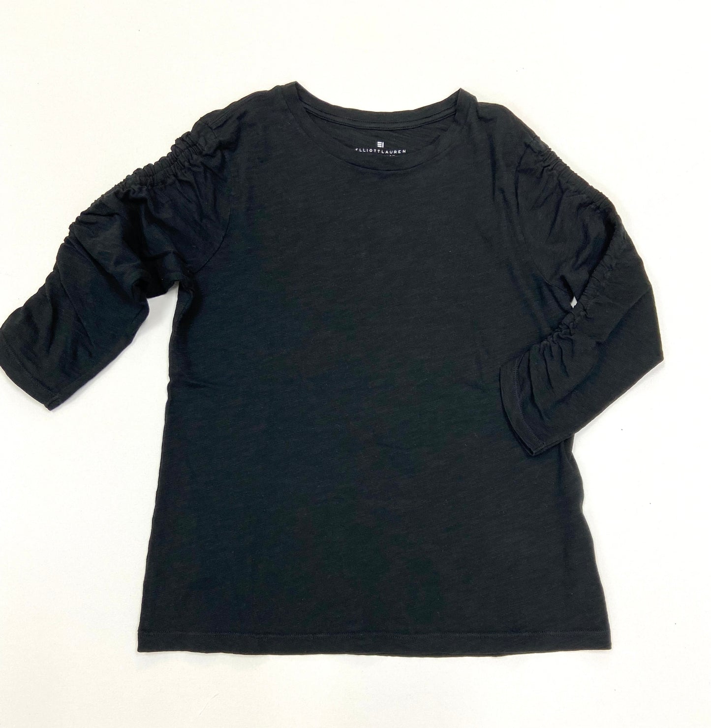 CREW NECK ROUCHED 3/4 SLEEVE 65713
