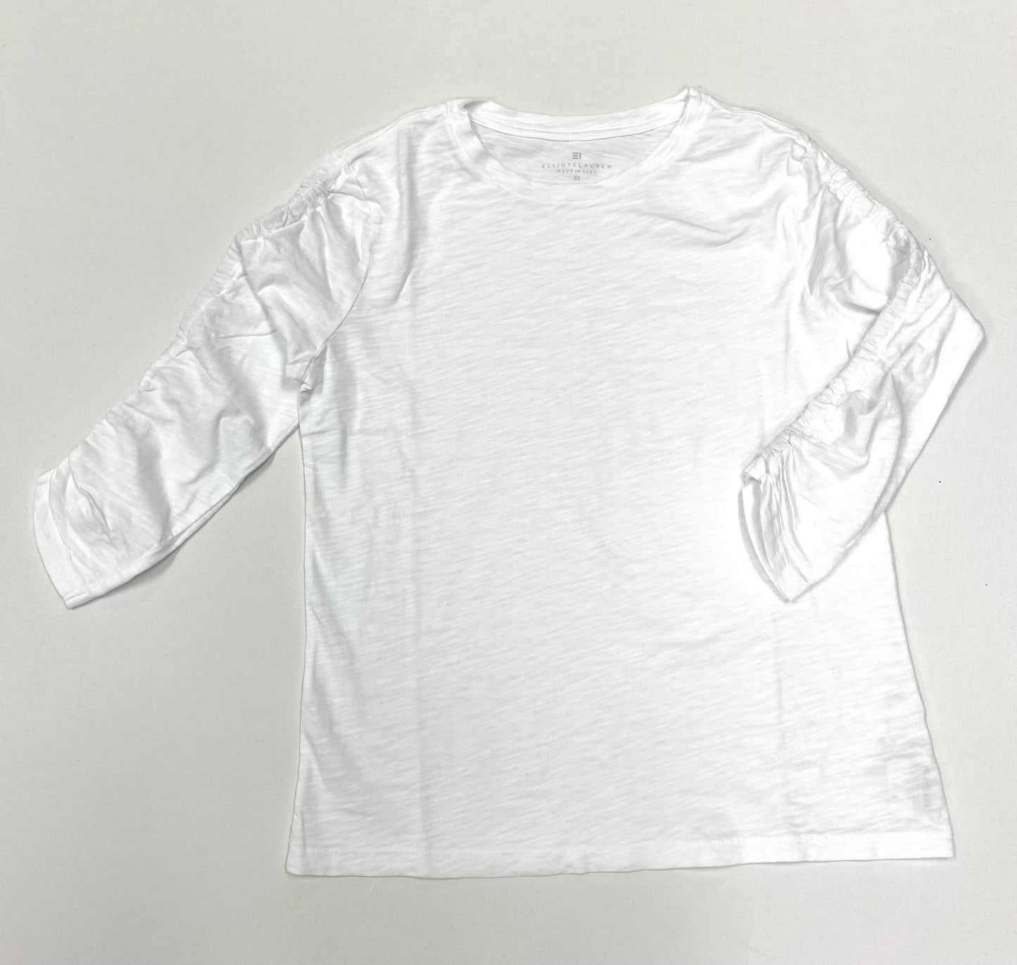 CREW NECK ROUCHED 3/4 SLEEVE 65713