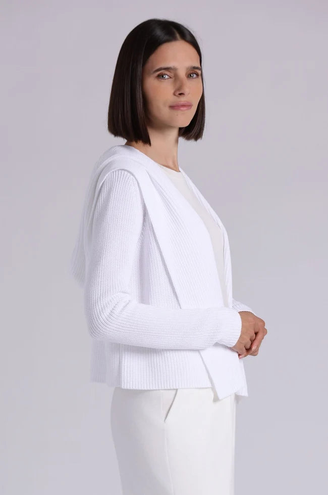 COTTON SHAKER HOODED FLYAWAY CARDI 9264