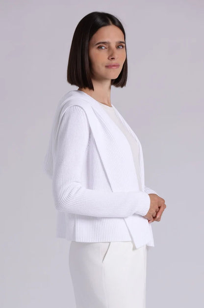 COTTON SHAKER HOODED FLYAWAY CARDI 9264