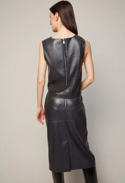 BONNIE VEGAN LEATHER SLEEVELESS TOP 7020-2000
