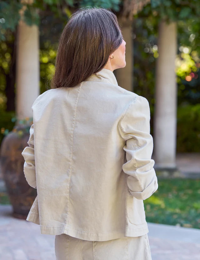 CROPPED ENGLISH PEACOAT LINEN