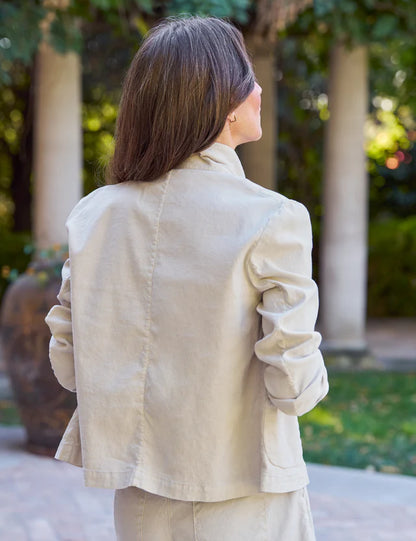 CROPPED ENGLISH PEACOAT LINEN