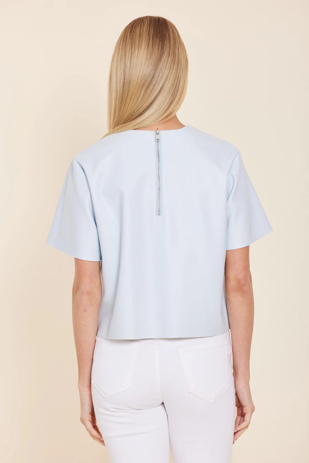 FAUX LEATHER CROPPED SHIRT 145