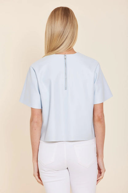 FAUX LEATHER CROPPED SHIRT 145