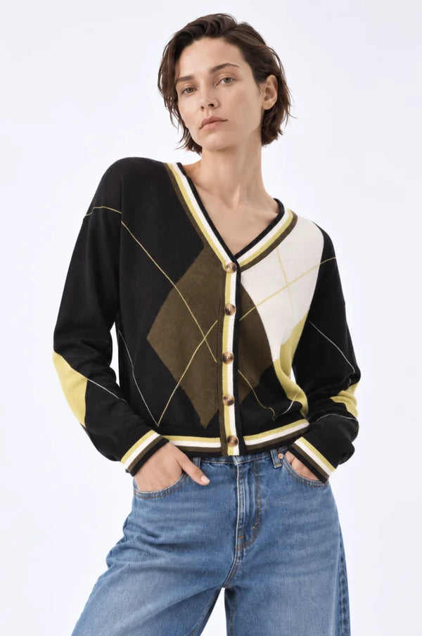 LONG SLEEVE ARGYLE CARDIGAN 99224