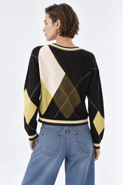 LONG SLEEVE ARGYLE CARDIGAN 99224