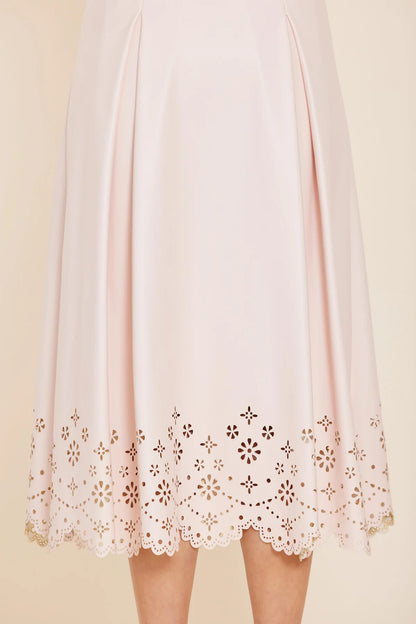 FAUX LEATHER LASER CUT SKIRT 153
