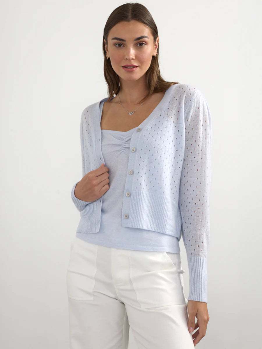 PERFORATED VEE CARDIGAN CLP2000