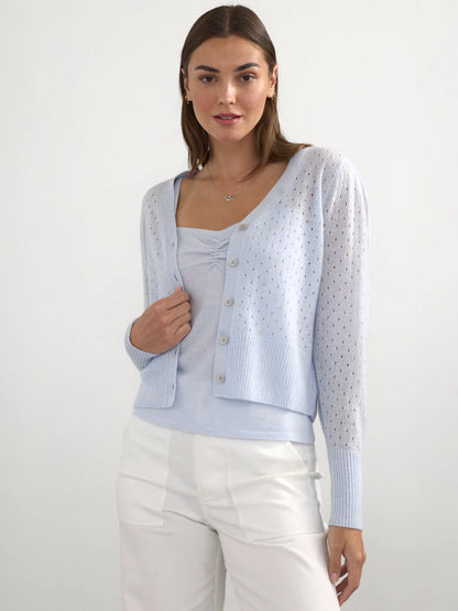 PERFORATED VEE CARDIGAN CLP2000