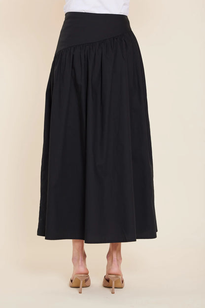 POPLIN ASYMMETRICAL DROP WAIST SKIRT184