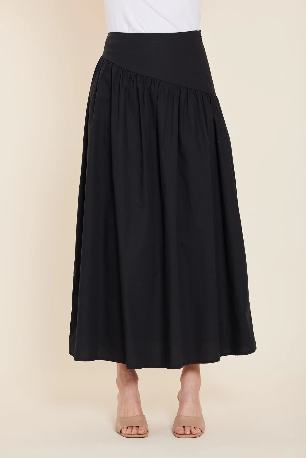 POPLIN ASYMMETRICAL DROP WAIST SKIRT184