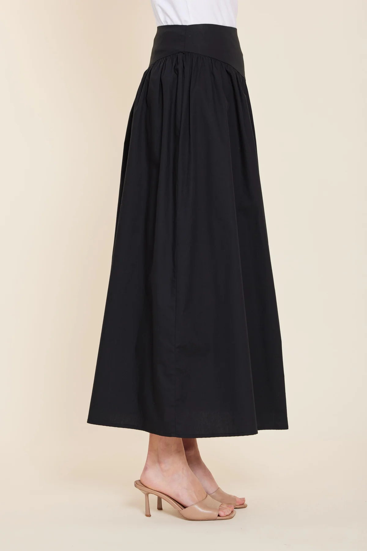 POPLIN ASYMMETRICAL DROP WAIST SKIRT184