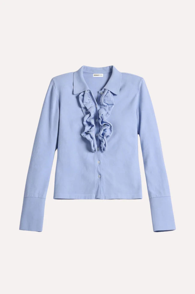 COLLARED  SHIRT W/ RUFFLES 9796