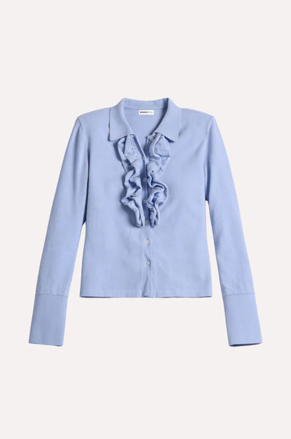 COLLARED  SHIRT W/ RUFFLES 9796