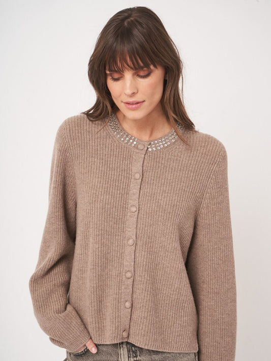BOXY FIT RIB KNIT CARDIGAN 201679