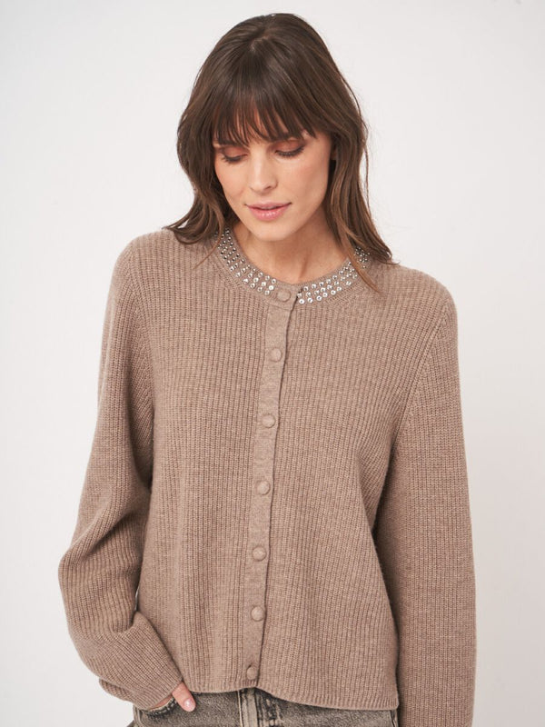BOXY FIT RIB KNIT CARDIGAN 201679