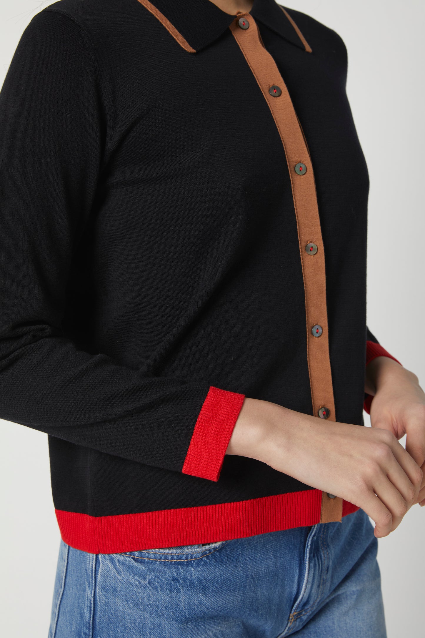 TIPPED POLO  CARDIGAN N7049