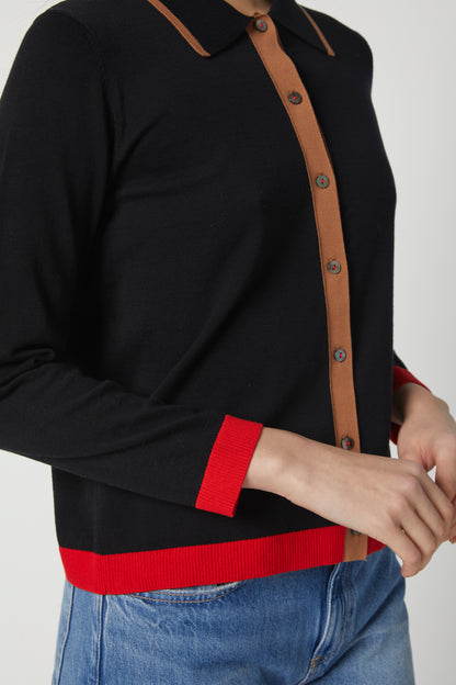 TIPPED POLO  CARDIGAN N7049