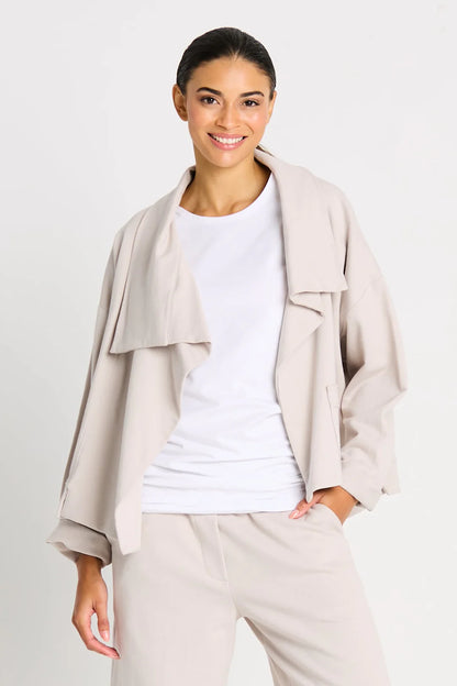 FRENCH TERRY CROPPED ASYMMETRICAL JACKET 2040FT