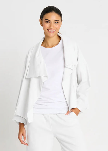 FRENCH TERRY CROPPED ASYMMETRICAL JACKET 2040FT