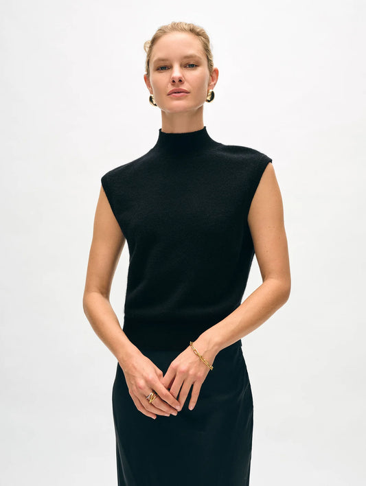 CASHMERE SLEEVELESS MOCKNECK 21067